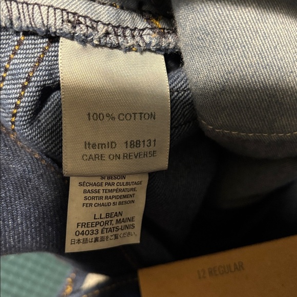 L.L.Bean Original Relaxed Fit Jean 12R Dark Denim 100% Cotton Straight Leg - Picture 8 of 8